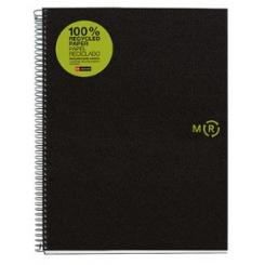 Bloc Miquelrius ECO PP Notebook 4 micro. tapa PP A4 120h 80g cuadriculada 5x5 negro
