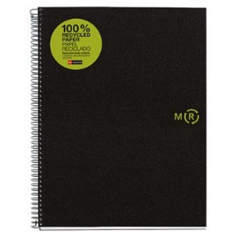 Bloc Miquelrius ECO PP Notebook 4 micro. tapa PP A4 120h 80g cuadriculada 5x5 negro