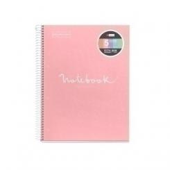 Bloc Miquelrius Emotions Notebook 5 Micro.Tapa Dura A4 120H 90G Cuadric.5X5 Rosa