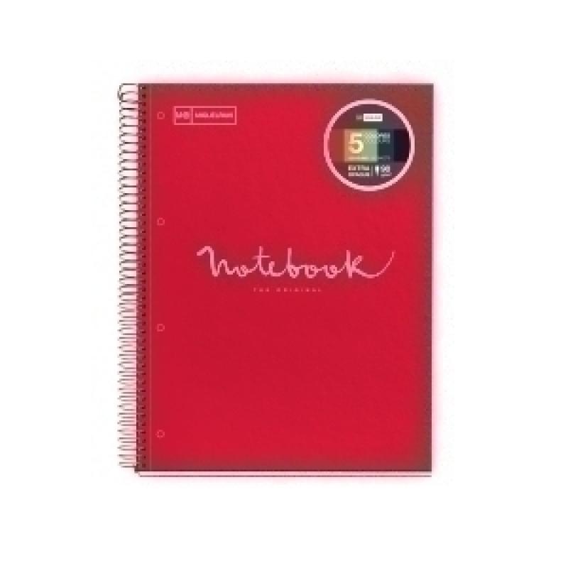 bloc-miquelrius-emotions-notebook-5-microtapa-dura-a4-120h-90g-horizontal-7mm-rojo