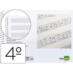 Bloc Musica LIDERPAPEL Pentagrama 3mm Cuarto 20 Hojas 100gr/m2