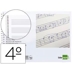Bloc Musica LIDERPAPEL Pentagrama 4mm Cuarto 20 Hojas 100gr/m2