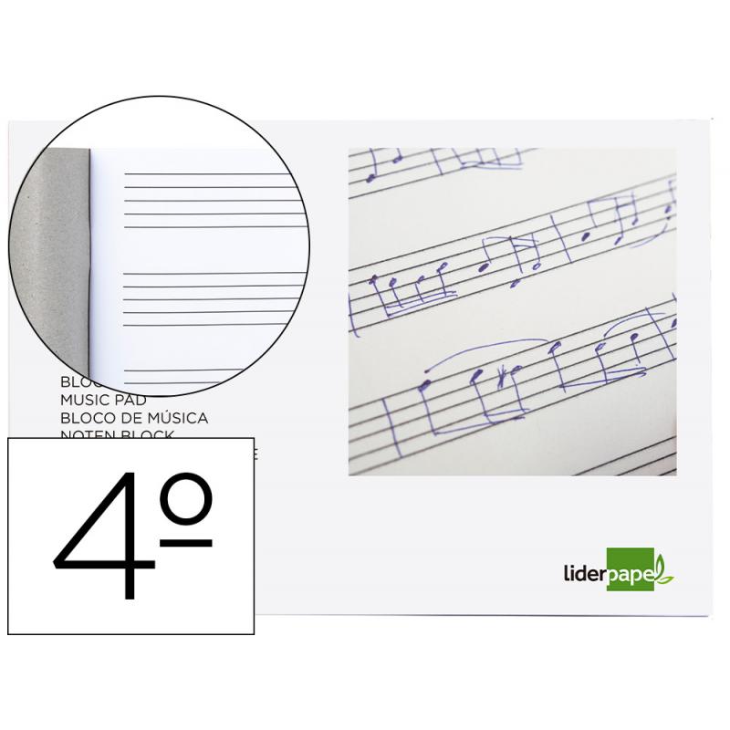 bloc-musica-liderpapel-pentagrama-5mm-cuarto-20-hojas-100gr-m2-grapado