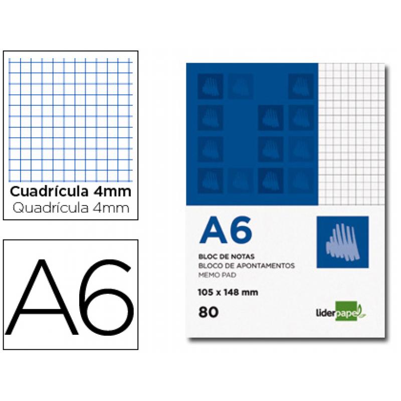 bloc-notas-liderpapel-cuadro-4mm-a6-80-hojas-60gr-m2-perforado