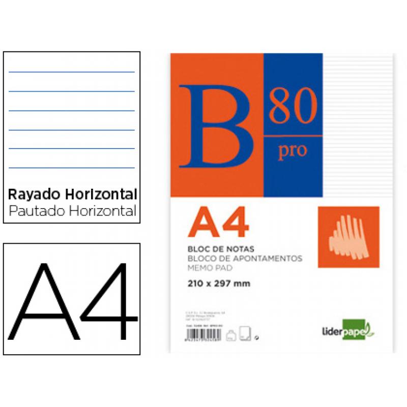 bloc-notas-liderpapel-horizontal-a4-80-hojas-60gr-m2-encolado