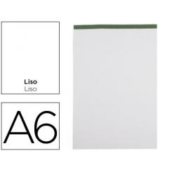 Bloc Notas LIDERPAPEL Liso A6 80 Hojas 60 gr/m2 Perforado sin Tapa