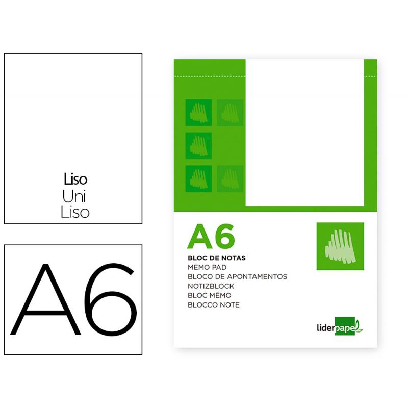 bloc-notas-liderpapel-liso-a6-80-hojas-60gr-m2-perforado