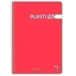 Bloc Pacsa Plastipac Tapa Pp Fº 80H Cuadric.4X4 90G Rojo Oscuro