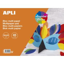 APLI Bloc Papeles Surtidos 32X24Cm  45H.