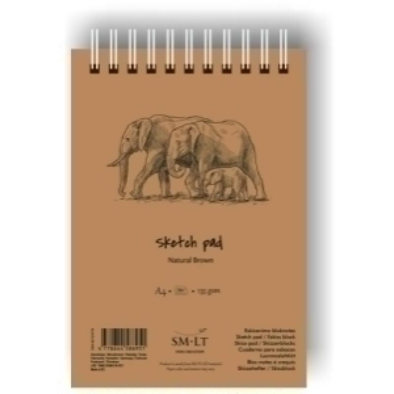 bloc-para-bocetos-smiltainis-con-espiral-papel-kraft-habana-din-a4-80-hojas-135-gr