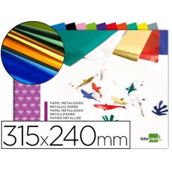 Bloc trabajos manuales LIDERPAPEL papel metalizado 240x315mm 10 hojas colores surtidos