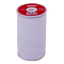 Bobina APLI Goma Elast. Blanca Plana 5mmx100M