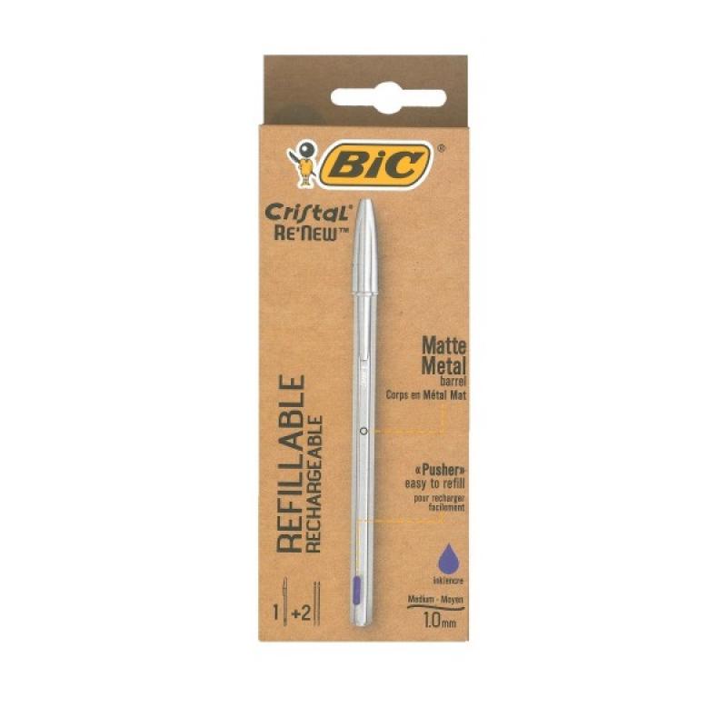 Bolígrafo BIC Cristal Re'New Color azul