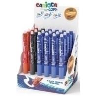 Boligrafo Carioca Oops Retractil Borrable Expositor De 24 16X Azul  4X Negro  4X Rojo