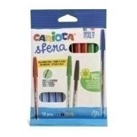 Boligrafo Carioca Sfera Bolsa De 10 Colores Surtidos (4 Azules, 2 Negros, 2 Rojos, 2 Verdes)