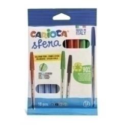 Boligrafo Carioca Sfera Bolsa De 10 Colores Surtidos (4 Azules, 2 Negros, 2 Rojos, 2 Verdes)