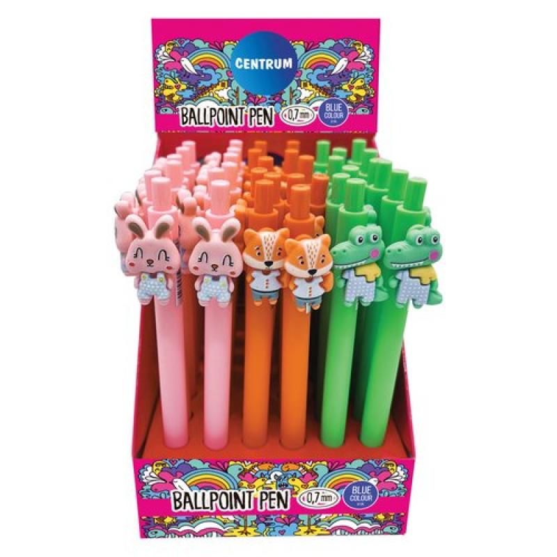 BOLIGRAFO CENTRUM FANCY CUTE ANIMALS EXPOSITOR DE 36 (tinta azul)