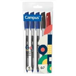 Bolígrafo de tinta de gel CAMPUS, bolsa de 5 uds. Colores surtidos