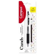 Bolígrafo de tinta de gel CAMPUS CANDY, blíster + recambio, color negro
