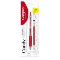 Bolígrafo de tinta de gel CAMPUS CANDY, blíster + recambio, color rojo