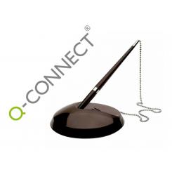 Boligrafo extensible Q-CONNECT con cadena metalica y soporte adhesivo