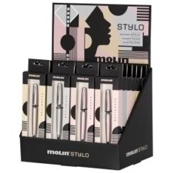 Boligrafo Molin Stylo Expositor De 24 (8X Oro Metalizado, 8X Plata Metalizado, 8X Rosa Metalizado)