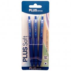 bolígrafo Plus Soft2 Azul/Bl.3Ud