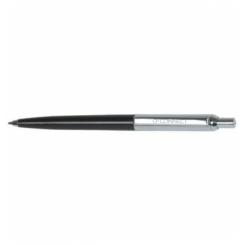 Boligrafo Q-CONNECT premium metalico retractil con clip color negro punta 1 mm
