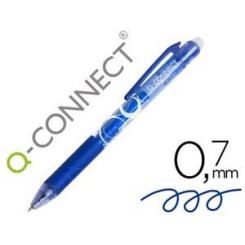Boligrafo Q-CONNECT retractil borrable 0,7 mm color azul
