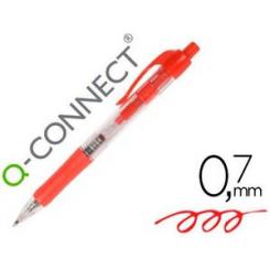 Boligrafo Q-CONNECT sigma retractil con sujecion de caucho tinta gel 0,5 mm color rojo