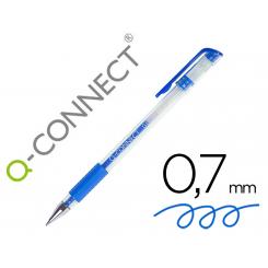 Boligrafo Q-CONNECT tinta gel azul 0,7 mm sujecion de caucho