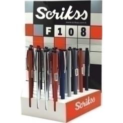 Boligrafo Scrikss Mixto 108 Chrome Expositor De 36
