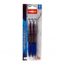 Boligrafo Unimax Ultragel Azul en blíster 3 uds