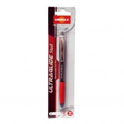 Boligrafo Unimax Ultragel Rojo en blíster 1 ud