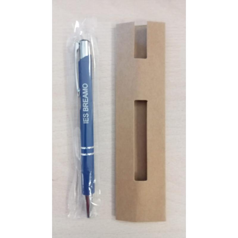 Bolígrafo Zromen Azul Serigrafiado con Funda