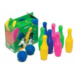 Bolo AMAYA de polietileno alto 26 cm incluye 8 bolos y 2 pelotas