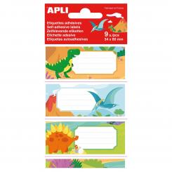 APLI Bolsa 9 Etiquetas Vac Dinosaurios 81X36mm