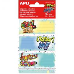 APLI Bolsa 9 Etiqu. Vac Grafitis 81X36mm