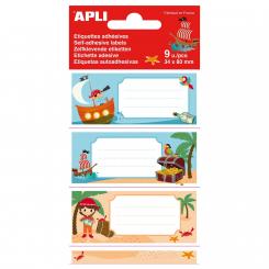 APLI Bolsa 9 Etiqu. Vac Piratas 81X36mm