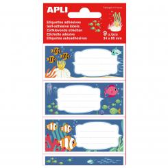 APLI Bolsa 9 Etiquetas Vac Fondos Marinos 81X36mm