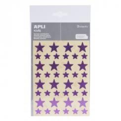 Bolsa APLI Pegatinas Estrella Holog. Lila 3 hojas