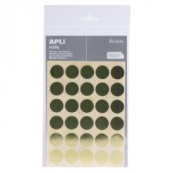 Bolsa APLI Pegatinas Redonda 20 mm. Oro 3 hojas