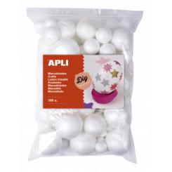 APLI Bolsa Bolas Porexpan Medidas Surtidas 100 Uds