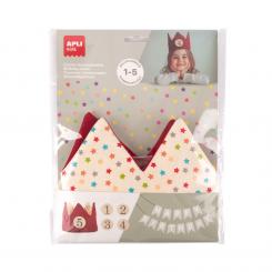 BOLSA CORONA CUMPLEAÑOS TELA ESTRELLAS 1U