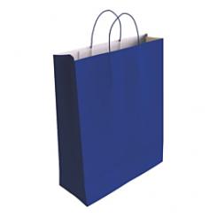 Bolsa De Papel Andina Kraft Liso 24X32X10 Cm Azul Paquete De 50