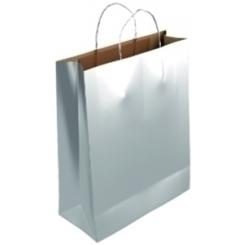 Bolsa De Papel Andina Kraft Liso 40X46X18 Cm Crudo/Plata A Granel Caja De 200