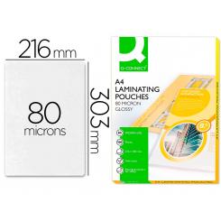 Bolsa de plastificar Q-CONNECT 303 x 216 mm 80 mc DIN A4 caja de 100 unidades