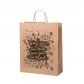 Bolsa en papel Nauska de acabado natural de 100g/m2 con asas cortas reforzadas y fuelle
