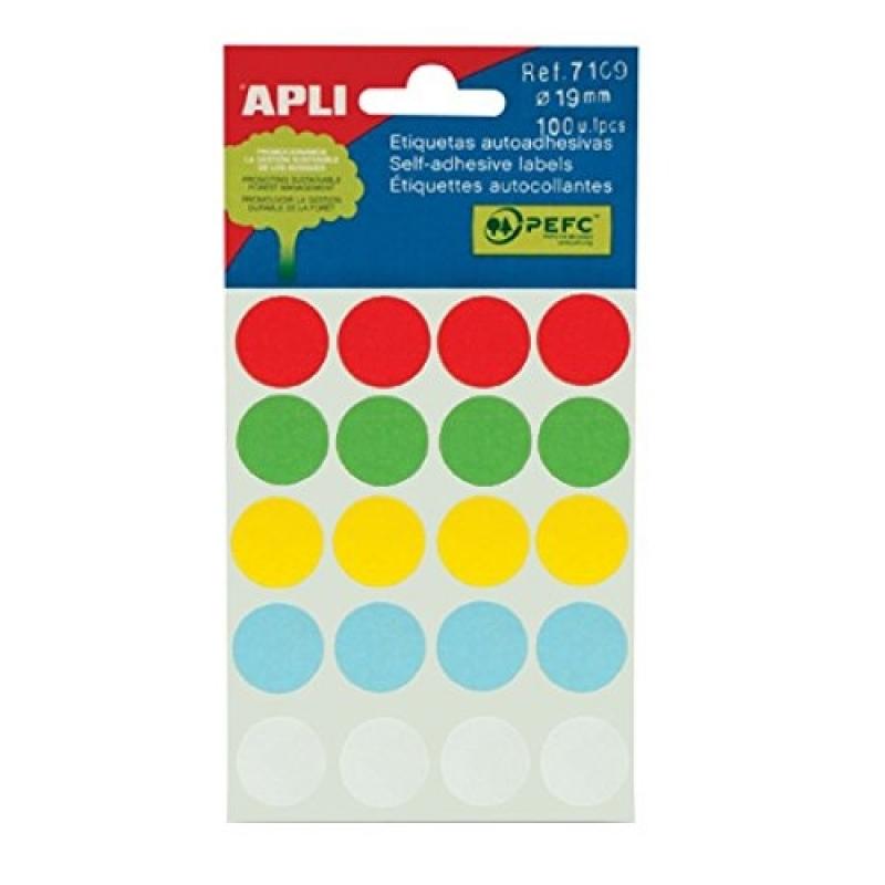 Bolsa Etiquetas APLI Color Surtido  19 5H