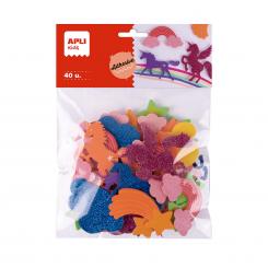 BOLSA FORMAS EVA ADH. PURP UNICORNIOS 40U
